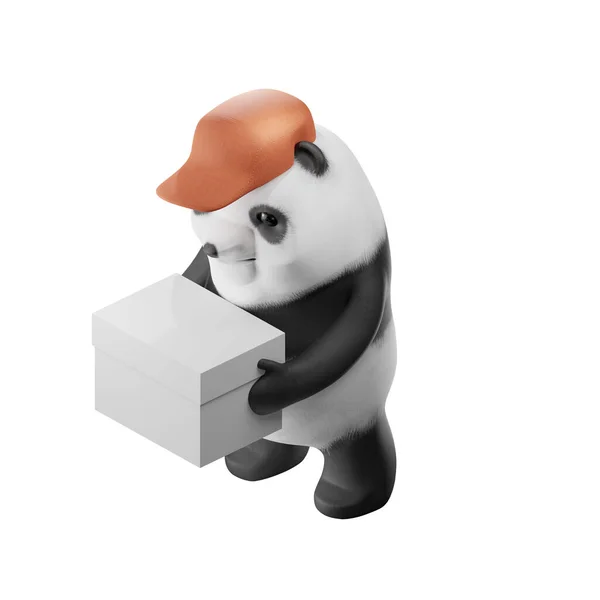 Panda Mascota Render Con Recorte Palmaditas —  Fotos de Stock