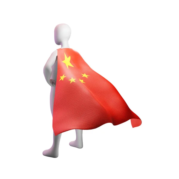 Superhero Render China Nation Cape — Stok Foto