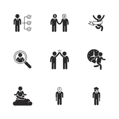 İş adamı iş, kariyer, takım çalışması, finans ve profesyonel klip sanat tasarımları için sağlam bir simge.