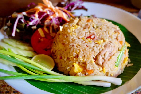 Schweinefleisch Gebratener Reis Thailändisches Essen — Stockfoto