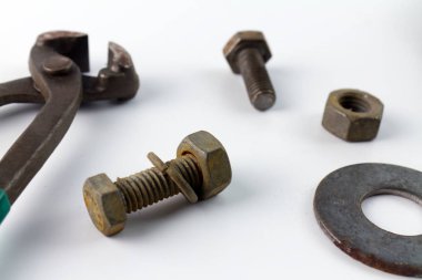 Cıvata ve somun aracı arkaplanı kapat 