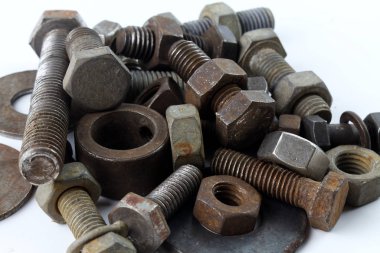 Sürgülü ve somun izole araç arka planı 