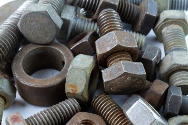 Sürgülü ve somun izole araç arka planı 