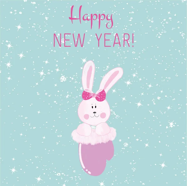 Bunny Illustration Bow Greeting Cards Postcards — Stock Photo, Image