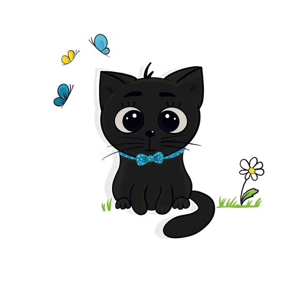 Милий Смішний Кіт Метелики — стокове фото