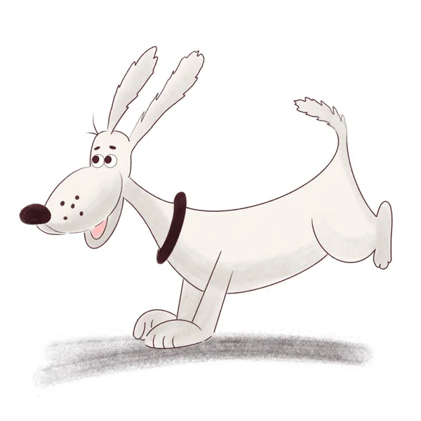 Cão Bonito Desenhos Animados Personagem Ilustração — Fotografia de Stock