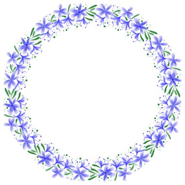 Zarif mavi çiçekli çelenk