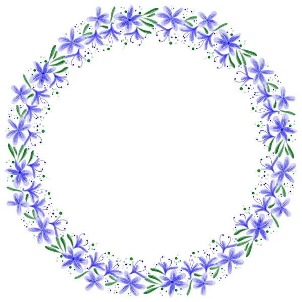 Zarif mavi çiçekli çelenk