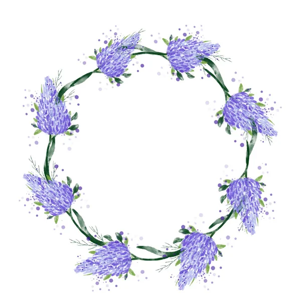 紫色の花とのリース — ストック写真