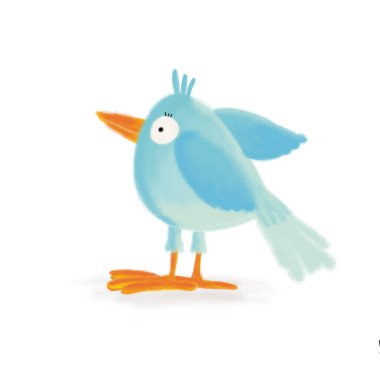 Komik bir açık mavi kuş