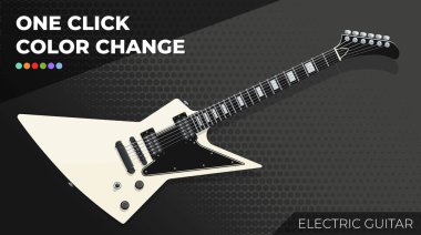 Electric Guitar. Isolated and Layered Object, Easy Color Change clipart