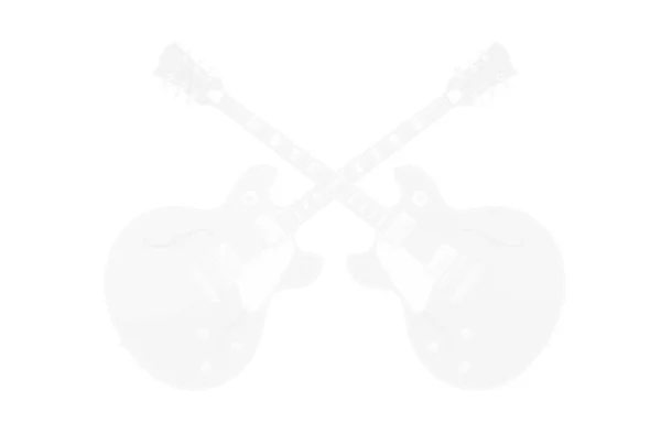 Keresztezett elektromos gitár-fehér háttér — Stock Vector