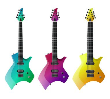 Modern elektro gitar beyaz arka plan üzerinde izole. Kolay renk değişimi. Vektör Eps10