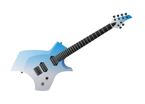 Stylowe nowoczesne gitara elektryczna izolowana na białym tle. Eps10 wektor — Wektor stockowy