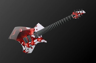 Kan Splatter doku ile acımasız beyaz elektro gitar.