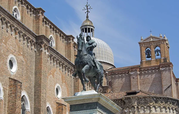 Venice Italy Bartolomeo Colleoni Monument Campo Santi Giovanni Paolo Square — Stockfoto