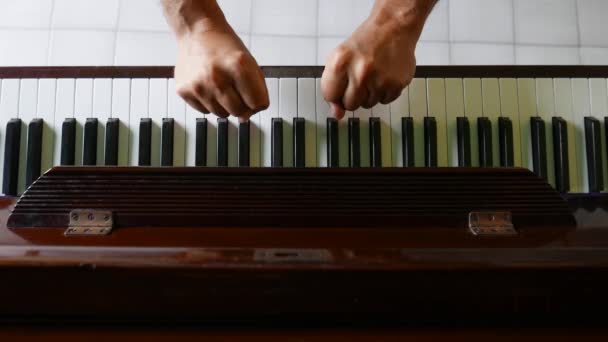 Spelen Van Piano Art Muzikaal Concept — Stockvideo