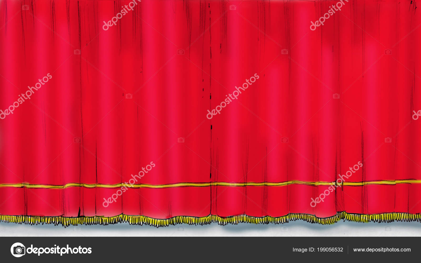 Cartoon Style Illustration Red Theater Curtains Stock Photo by ©marcovarro  199056532