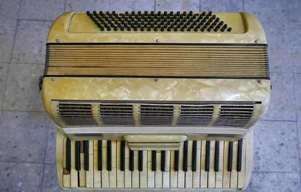 Rare Old Vintage Fisarmonica Vista Dall Alto — Foto Stock