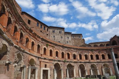 ancient Roman Trajan forum markets ruins, Rome, Italy clipart