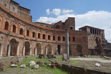ancient Roman Trajan forum markets ruins, Rome, Italy clipart