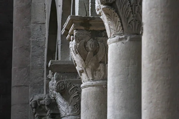 Romanesque architectural detail in the San Lorenzo Cathedral, Viterbo, Italy