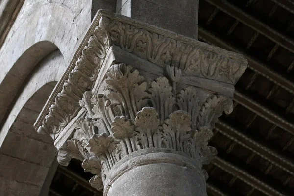 Detalhe Arquitetônico Românico Catedral San Lorenzo Viterbo Itália — Fotografia de Stock