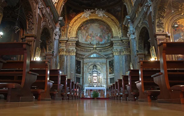 Roma Itália Setembro 2018 Basílica São Silvestre Interior Barroco Nave — Fotografia de Stock