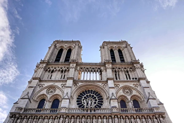 Paris Fransa Dış Ünlü Notre Dame Paris Gotik Rayonnant Mimarlık — Stok fotoğraf