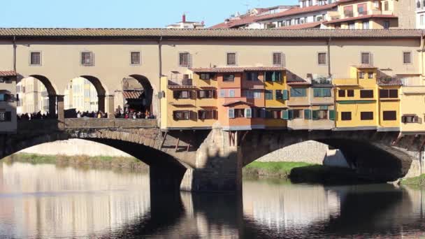 Vnější Část Mostu Ponte Vecchio Florencie Itálie — Stock video