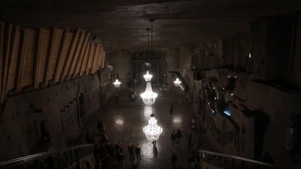 Krakau Polen Januar 2019 Menschen Der Kapelle Des Heiligen Königs — Stockvideo