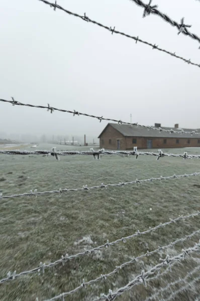 Campo Concentração Extermínio Nazi Alemão Tempo Inverno — Fotografia de Stock