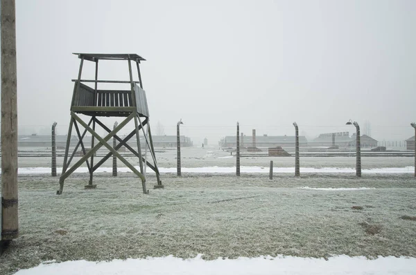 Krakow Pologne Janvier 2019 Camp Concentration Extermination Birkenau Hiver — Photo