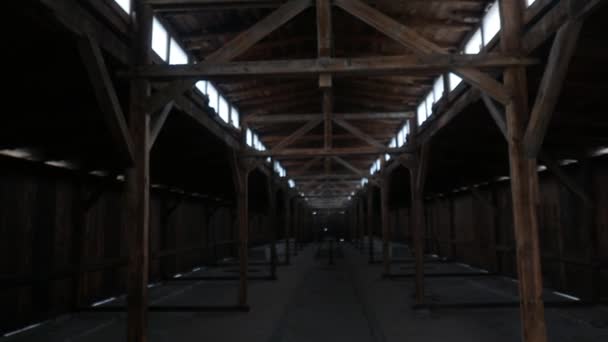 Baracken Einem Nazi Konzentrationslager — Stockvideo