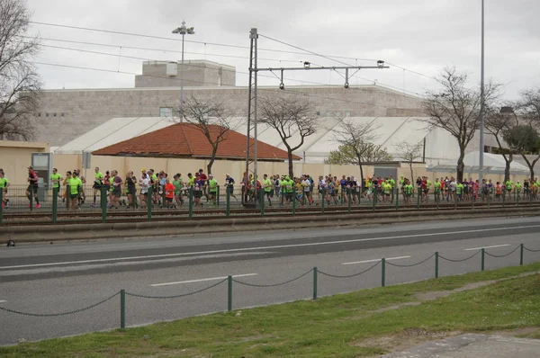 De Halve Marathon van de EDP Lissabon in Portugal — Stockfoto