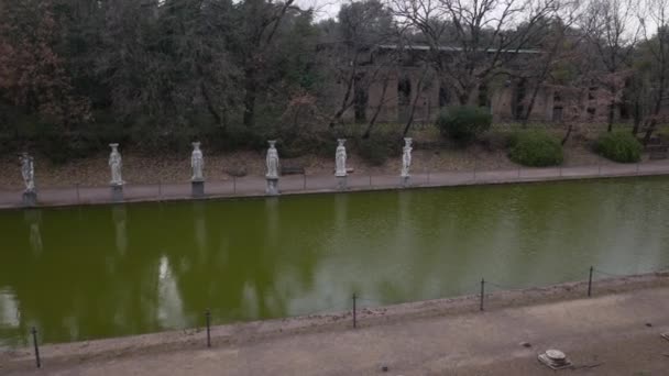 Рим Италия Марта 2019 Года Древний Бассейн Среди Руин Виллы — стоковое видео