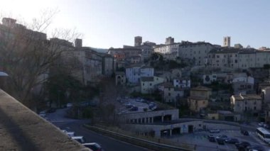 Narni kasabasına genel bakış , Terni, Umbria, İtalya