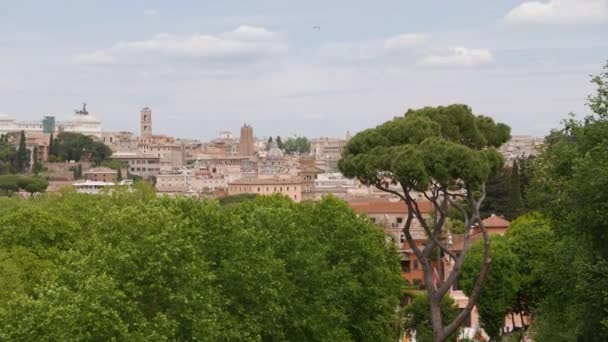 Vue Panoramique Rome Depuis Aventine Hill Parc Public Jardin Orange — Video