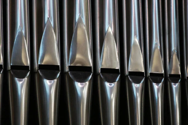 Modern Organ Pipes Detail — Stock Photo, Image
