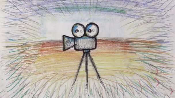 Diseñador Películas Concepto Boceto Pastel Estilo Personaje Director Dibujos Animados — Vídeo de stock