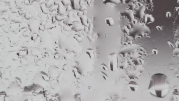 Concept Eau Condensation Gouttes Sur Surface Verre — Video