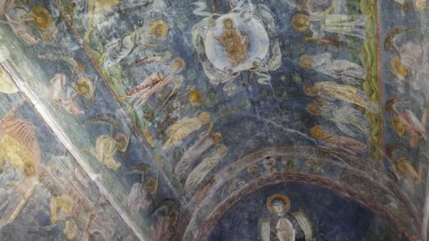 Ohrid Macedonia Del Norte Septiembre 2019 Interior Iglesia Santa Sofía — Vídeos de Stock