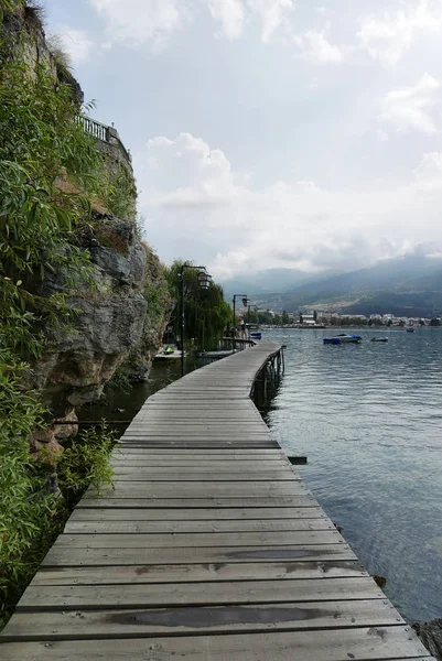 Klipppromenad Ohridsjön — Stockfoto