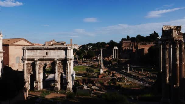 Обзор Римского Форума Hallhone Style Рим Италия — стоковое видео