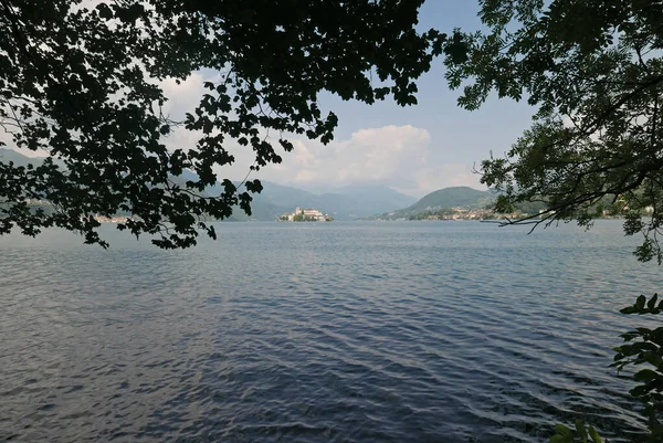 San Giulio Isle Orta Lake Piemonte Italien — Stockfoto