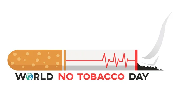 Världen Ingen Tobak Dag Text Bakgrund Gratulationskort Eller Affisch För — Stock vektor