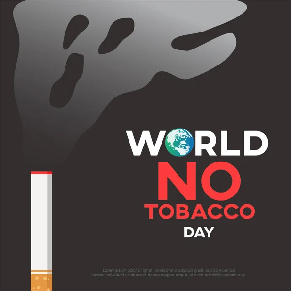 Mundo Sem Tabaco Dia Texto Fundo Cartão Saudação Cartaz Para —  Vetores de Stock