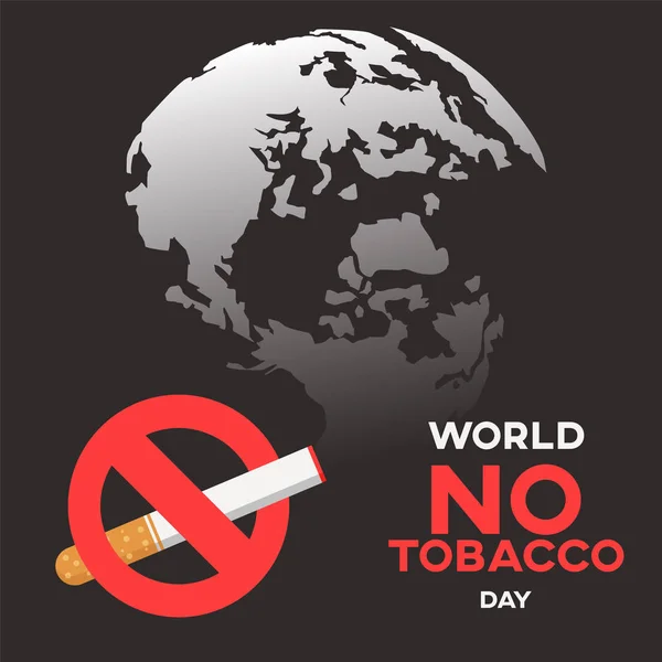 Världen Ingen Tobak Dag Text Bakgrund Gratulationskort Eller Affisch För — Stock vektor