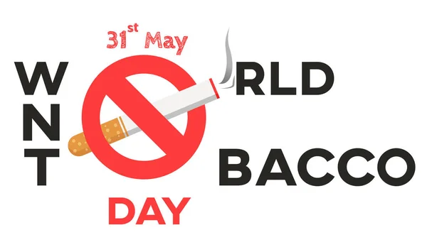 Dünya Sigara Günü Metin Arkaplanı Yok Kampanya Için Tebrik Kartı — Stok Vektör