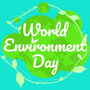 Dünya Çevre Günü vektör arka plan veya afiş için düz grafik